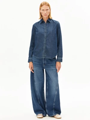 ARMEDANGELS Damska koszula dżinsowa - Aurelaa Kobiety Bawełna niebieski jednolity,