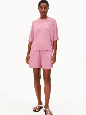 ARMEDANGELS Damska koszula z dzianiny z zawartością lnu - SL Linen Blend Kobiety różowy,
