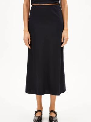 ARMEDANGELS Damska spódnica midi - Lenovaa Kobiety wiskoza czarny jednolity,