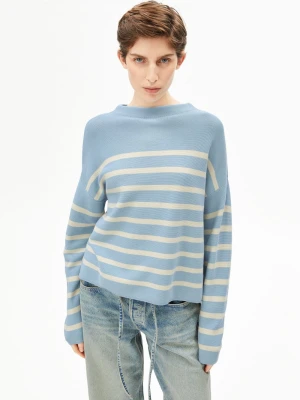 ARMEDANGELS Damski sweter z dzianiny - Merinaa Kobiety Bawełna (100%) niebieski w paski,