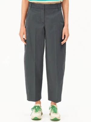 ARMEDANGELS Damskie spodnie materiałowe - Barrel Kobiety Bawełna szary jednolity,