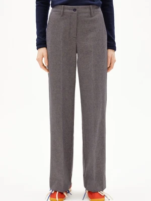 ARMEDANGELS Damskie spodnie materiałowe - Leandraa Handaas Kobiety Bawełna niebieski|beżowy wypukły wzór tkaniny,