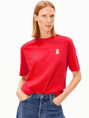 ARMEDANGELS Koszulka damska - Iconic A Tarjaa Kobiety Bawełna (100%) czerwony jednolity,