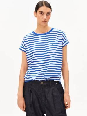 ARMEDANGELS Koszulka damska - Idaara Kobiety Bawełna (100%) niebieski w paski,