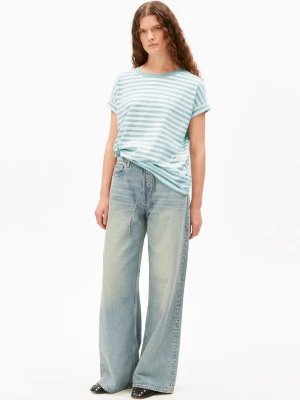 ARMEDANGELS Koszulka damska - Idaara Kobiety Bawełna (100%) zielony w paski,