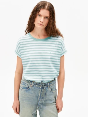 ARMEDANGELS Koszulka damska - Idaara Kobiety Bawełna (100%) zielony w paski,