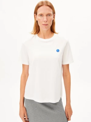 ARMEDANGELS Koszulka damska - Lualaa Embro Kobiety Bawełna (100%) biały jednolity,