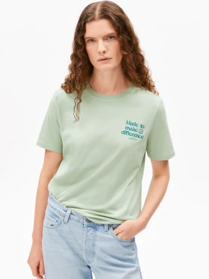 ARMEDANGELS Koszulka damska - Lualaa Embro Kobiety Bawełna zielony,