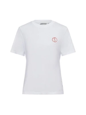 ARMEDANGELS Koszulka damska - Lualaa Flower Kobiety Bawełna biały jednolity,