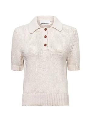 ARMEDANGELS Sweter damski z krótkim rękawem - Aanya Kobiety beżowy jednolity,