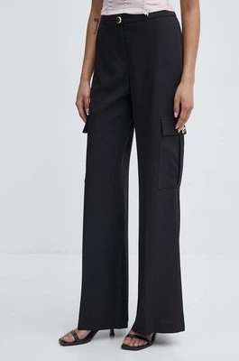Artigli spodnie damskie kolor czarny szerokie high waist AP38108