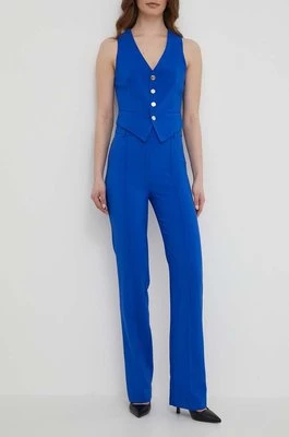 Artigli spodnie damskie kolor niebieski proste high waist