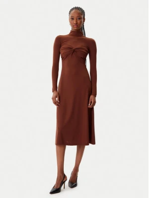 ARTIGLI Sukienka koktajlowa ACAB003158 Brązowy Regular Fit