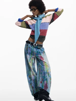 Artystyczne spodnie jeansowe Desigual