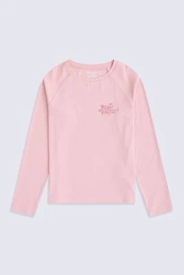 Ashleigh top dziewczęcy z długim rękawem - Pink Animal