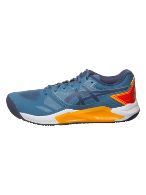 asics Buty "Challenger 13" w kolorze niebieskim ze wzorem do tenisa rozmiar: 44,5