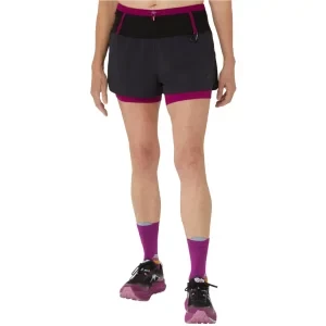 ASICS Fujitrail 2-N-1 Short 2012C719-002, Damskie, Czarne, spodenki, nylon, rozmiar: L