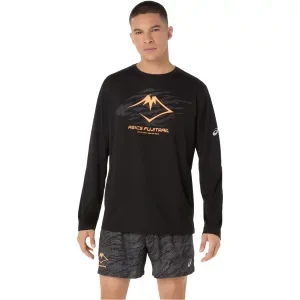 ASICS Fujitrail Logo LS Top 2011D391-001, Męskie, Czarne, longsleevy, poliester, rozmiar: L