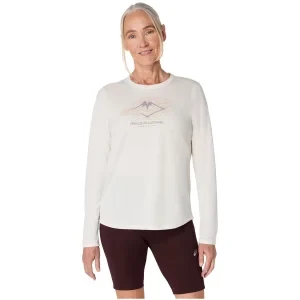 ASICS Fujitrail Logo LS Top 2012D315-100, Damskie, Białe, longsleevy, poliester, rozmiar: M