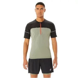 ASICS Fujitrail Top Tee 2011B895-300, Męskie, Zielone, t-shirty, poliester, rozmiar: M