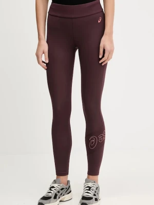 Asics legginsy ASICS LOGO damskie kolor fioletowy z nadrukiem 2032C943.600