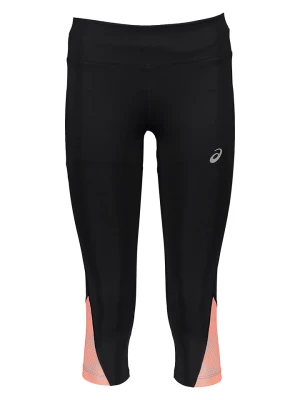 asics Legginsy sportowe w kolorze czarno-jasnoróżowym rozmiar: XS