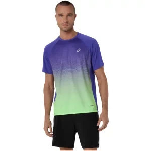 ASICS Road Fade SS Top 2011D512-401, Męskie, Niebieskie, t-shirty, poliester, rozmiar: L