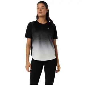 ASICS Road Fade SS Top 2012D420-001, Damskie, Czarne, t-shirty, poliester, rozmiar: L