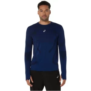 ASICS Road Seamless LS Top 2011D356-400, Męskie, Granatowe, longsleevy, poliester, rozmiar: L