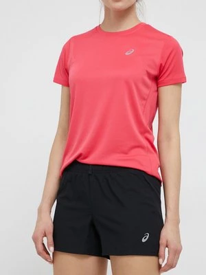 Asics szorty do biegania damskie kolor czarny gładkie medium waist