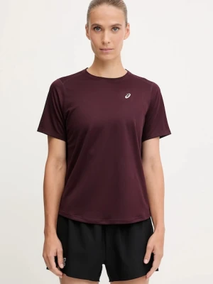 Asics t-shirt do biegania Core kolor bordowy 2012D170