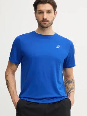 Asics t-shirt do biegania Core kolor niebieski gładki 2011D221