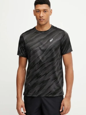 Asics t-shirt treningowy męski kolor czarny wzorzysty 2011D212