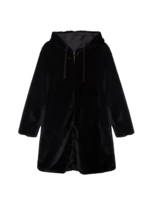 Aspesi, Odwracalny płaszcz z kapturem Black, female,