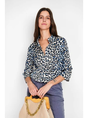 ASSUILI Bluzka w kolorze biało-niebiesko-czarnym rozmiar: 42