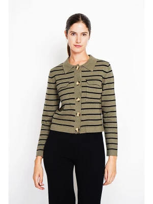ASSUILI Kardigan w kolorze oliwkowo-czarnym rozmiar: 36