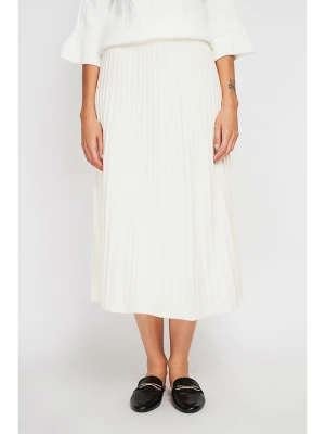 ASSUILI Kaszmirowa spódnica w kolorze kremowym rozmiar: 38