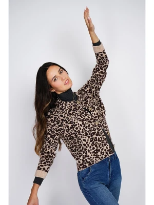 ASSUILI Kaszmirowy kardigan w kolorze beżowo-brązowym rozmiar: 42