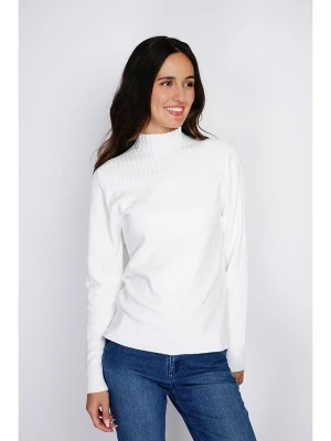 ASSUILI Kaszmirowy sweter w kolorze białym rozmiar: 40