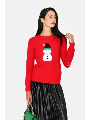 ASSUILI Kaszmirowy sweter w kolorze czerwonym rozmiar: 42