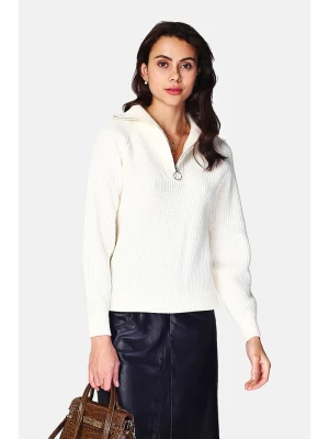 ASSUILI Kaszmirowy sweter w kolorze kremowym rozmiar: 34