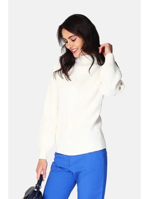 ASSUILI Kaszmirowy sweter w kolorze kremowym rozmiar: 34