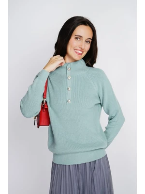 ASSUILI Kaszmirowy sweter w kolorze turkusowym rozmiar: 38