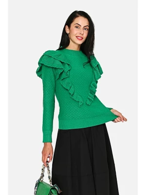 ASSUILI Kaszmirowy sweter w kolorze zielonym rozmiar: 38