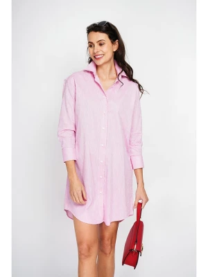 ASSUILI Lniana sukienka w kolorze różowym rozmiar: 40
