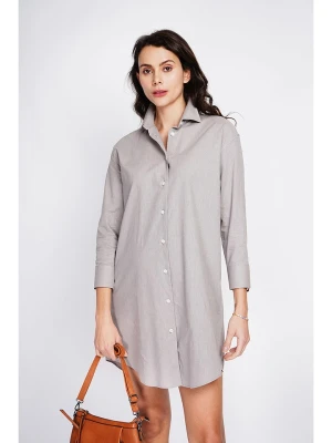 ASSUILI Lniana sukienka w kolorze szarobrązowym rozmiar: 34