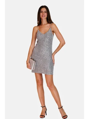 ASSUILI Sukienka cekinowa w kolorze srebrnym rozmiar: 40