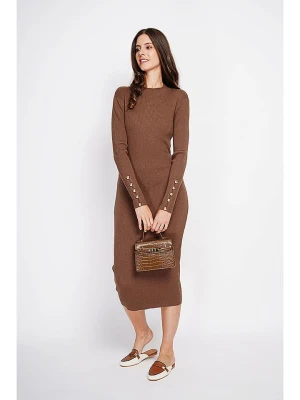 ASSUILI Sukienka dzianinowa w kolorze brązowym rozmiar: 36