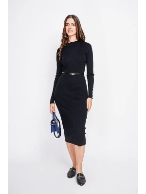 ASSUILI Sukienka dzianinowa w kolorze czarnym rozmiar: 38