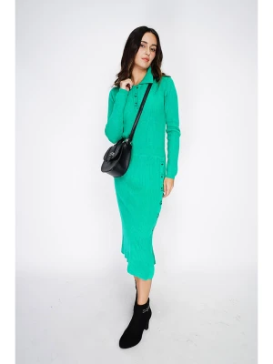 ASSUILI Sukienka dzianinowa w kolorze zielonym rozmiar: 40